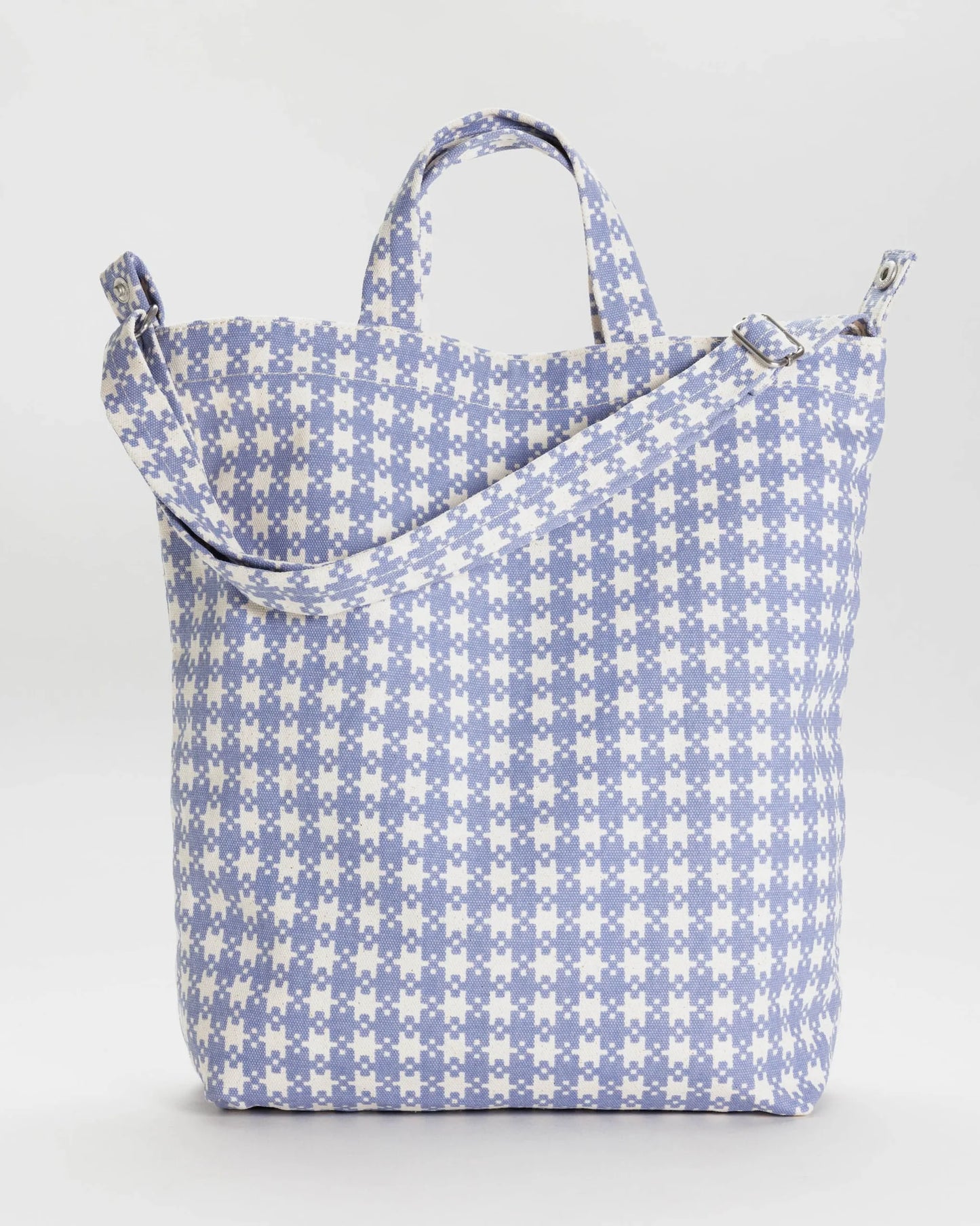 Baggu Duck Tote Bag in Blue Pixel gingham