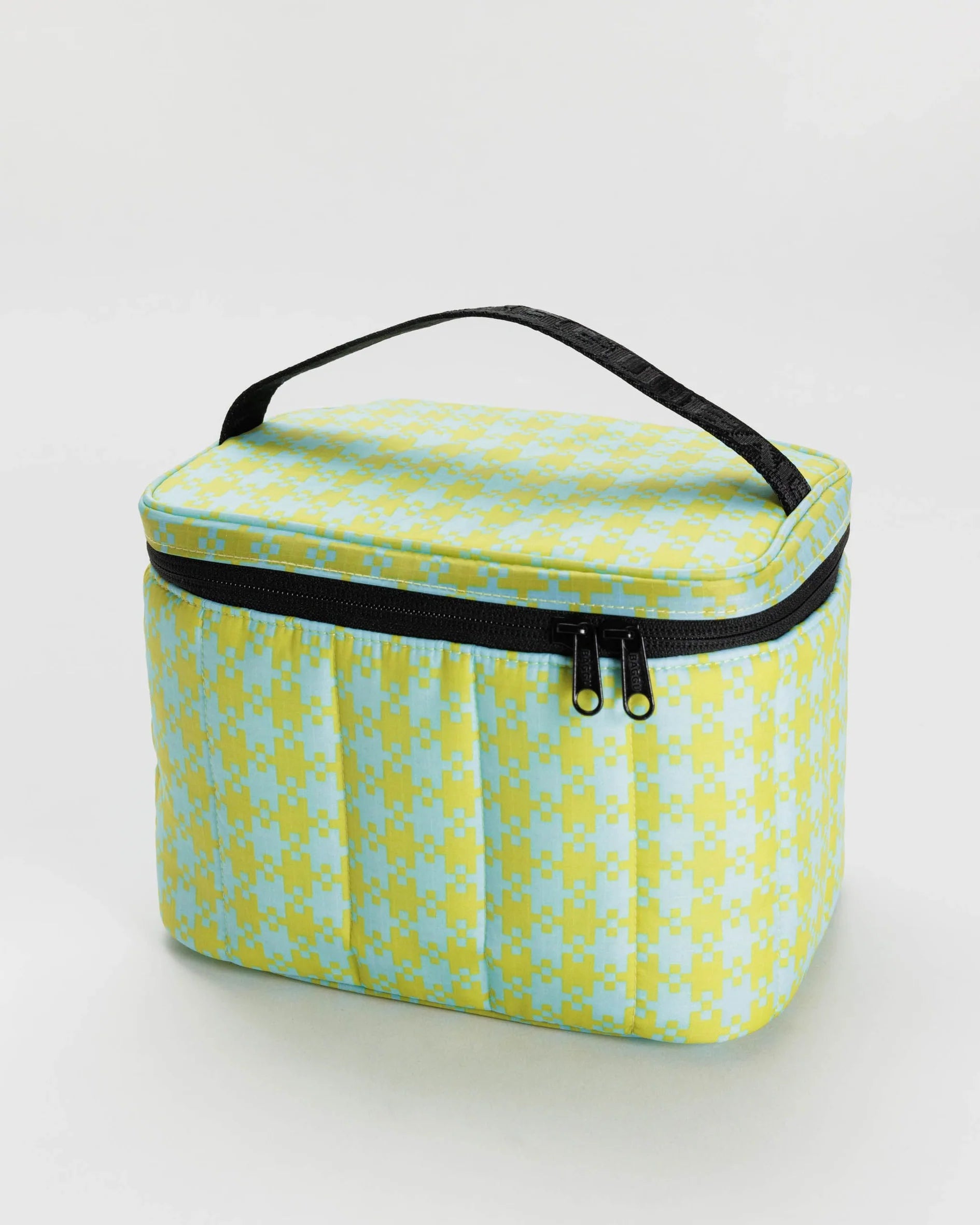 Baggu Puffy Lunch Bag in Mint Pixel Gingham