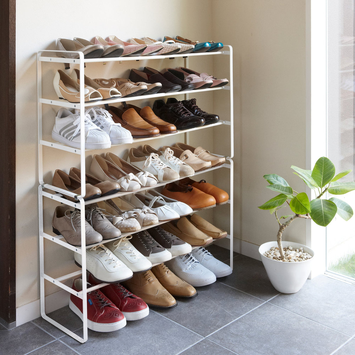 Three-Tier Expandable Shoe Rack (18" H)  - Steel