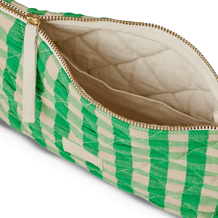JUNA Nola Makeup Bag, Green/Sand