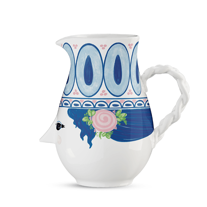 Bjørn Wiinblad Dora Jug, Blue, 18.6 Oz