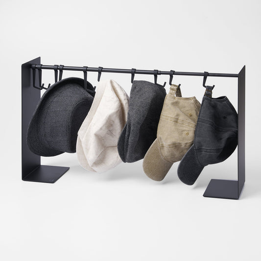 Yamazaki Home Tower Expandable Hat Hanging Organizer - Steel, black organizer holding caps
