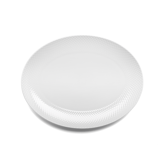 Lyngby Porcelæn Rhombe Oval Serving Dish, White