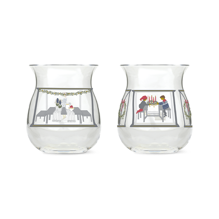 Holmegaard Christmas Tealight Holder, Multi, H: 3.0", 2 Pcs.