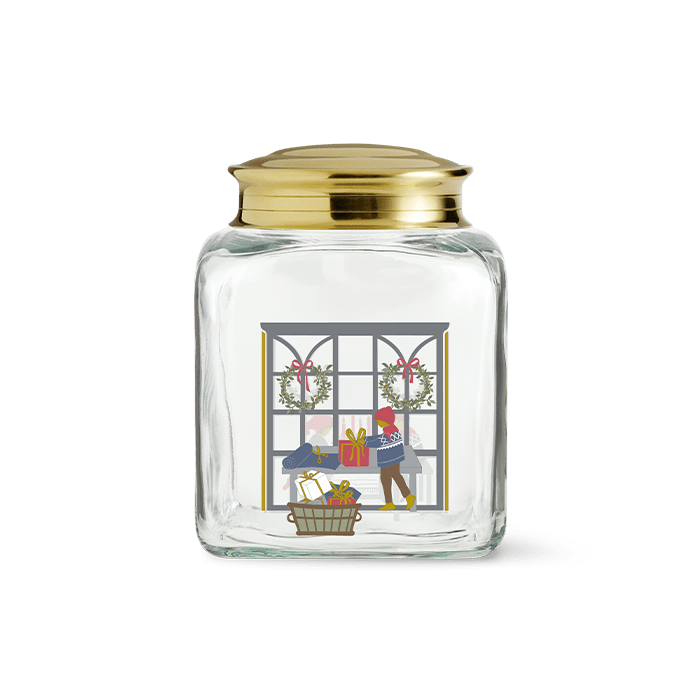 Holmegaard Christmas Biscuit Jar, H: 6.3"