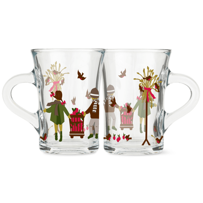 Holmegaard Christmas Hot Drinks Glass, Multi, 8.8 Oz, 2 Pcs.