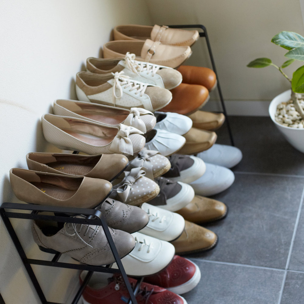 Three-Tier Expandable Shoe Rack (18" H)  - Steel