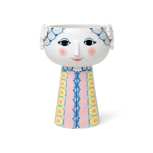 Bjørn Wiinblad Eva Vase, Pink/Blue, H: 9.3"