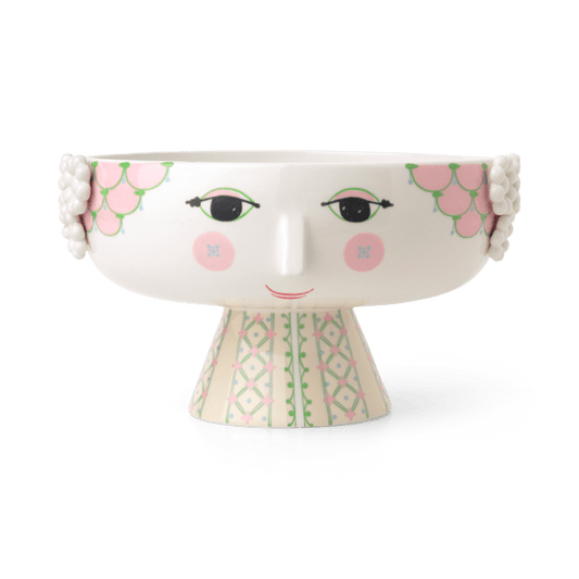 Bjørn Wiinblad Eva Bowl on Stand, Soft Pink, Ø: 9.4"