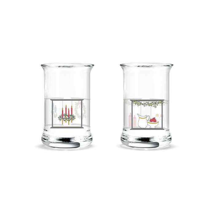 Holmegaard Christmas Dram Glass, Multi, 1.0 Oz, 2 Pcs.