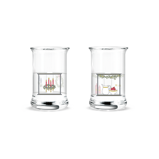 Holmegaard Christmas Dram Glass, Multi, 1.0 Oz, 2 Pcs.