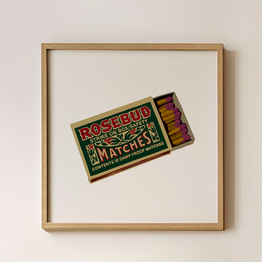 Sandgrain Studio Rosebud Matches Art Print