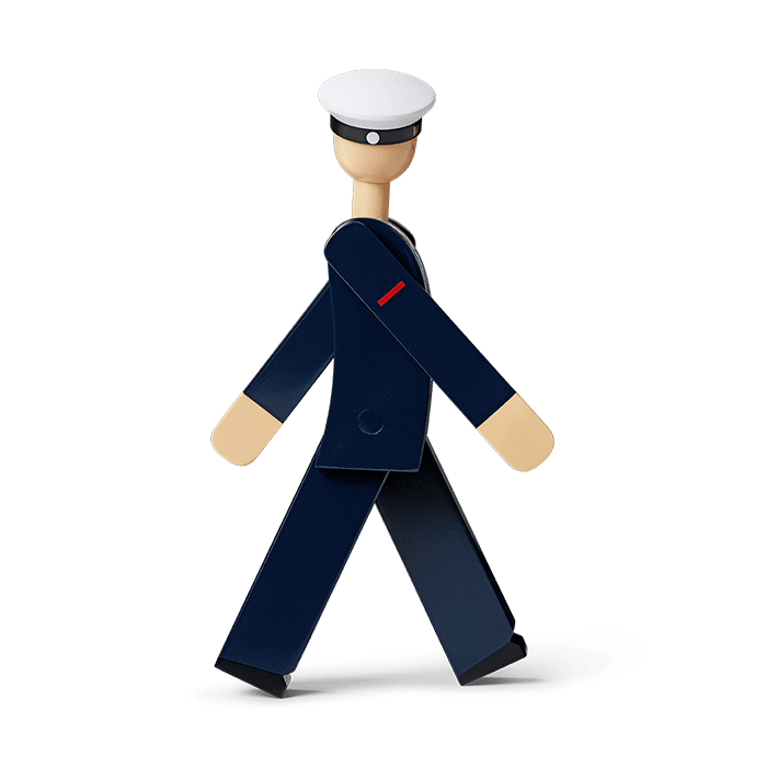 Kay Bojesen Marine, Dark Blue/White, H: 8.1"