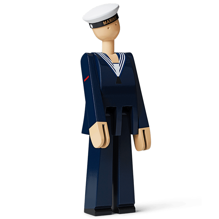Kay Bojesen Marine, Dark Blue/White, H: 8.1"