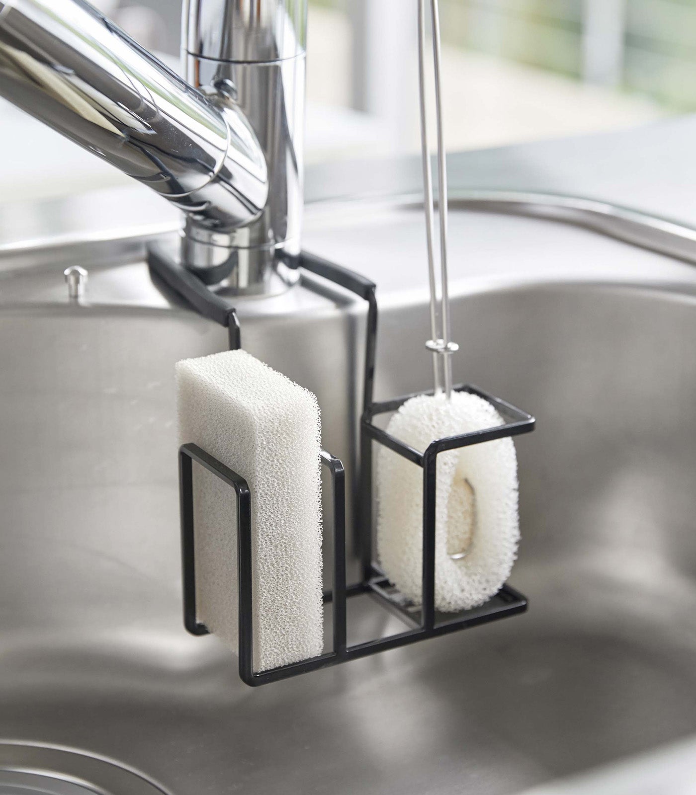 Yamazaki Home Faucet-Hanging Sponge and Brush Holder