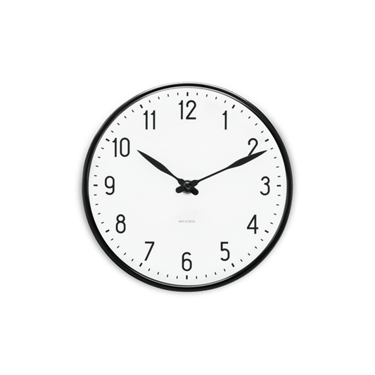 Arne Jacobsen Station Wall Clock, White/Black, Small, Ø: 6.3"