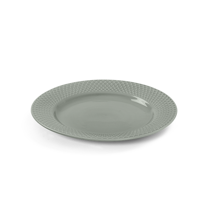 Lyngby Porcelæn Rhombe Earth Lunch Plate, Moss, Ø: 8.3"