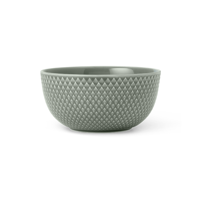 Lyngby Porcelæn Rhombe Earth Bowl, Moss, Ø: 5.1"