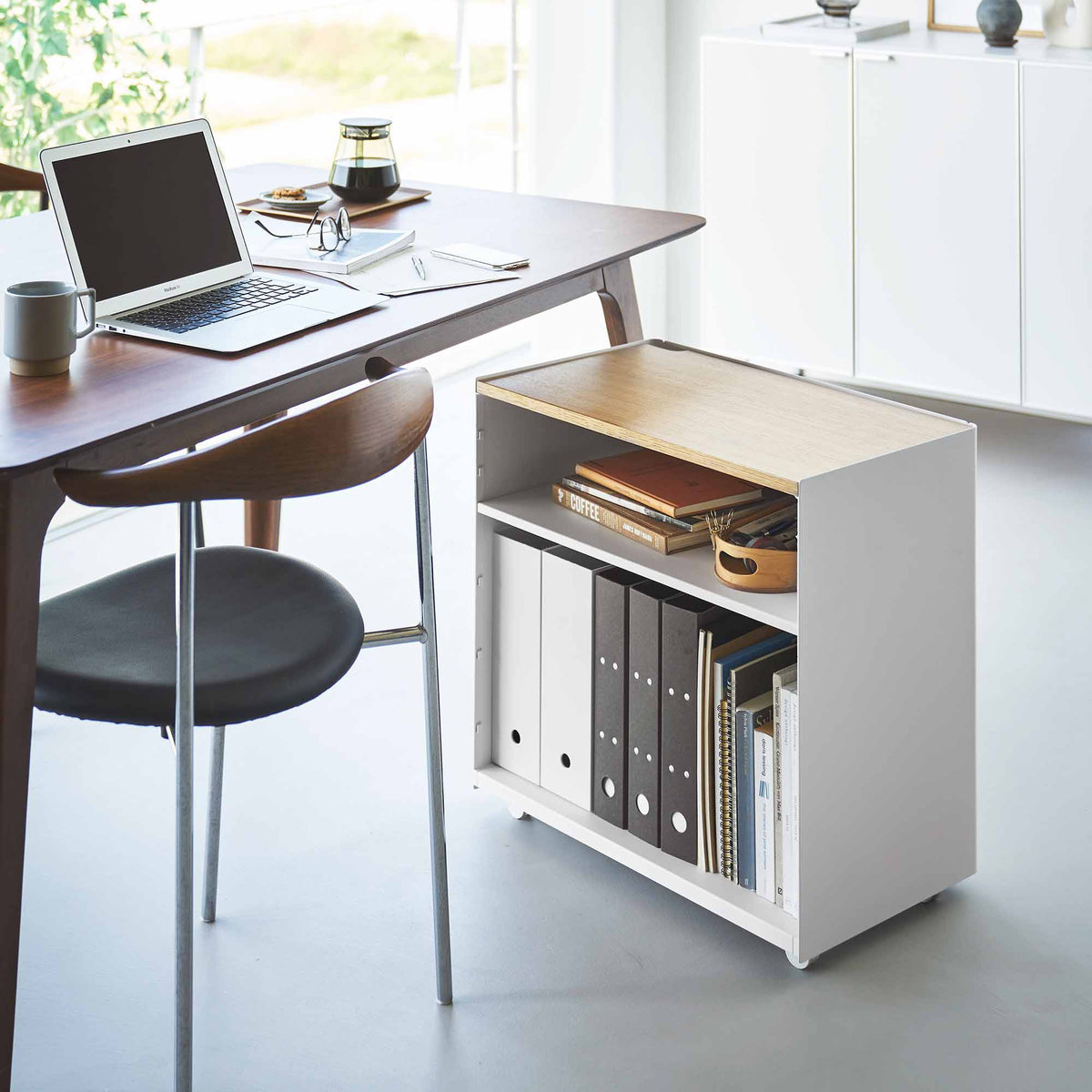 Mobile Hideaway Storage Cart (23" H) - Steel + Wood