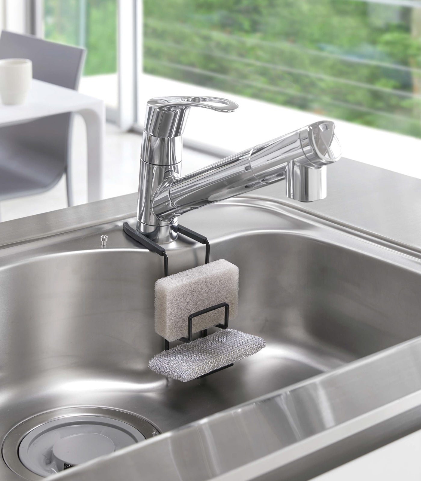 Yamazaki Home Double Faucet-Hanging Sponge Holder