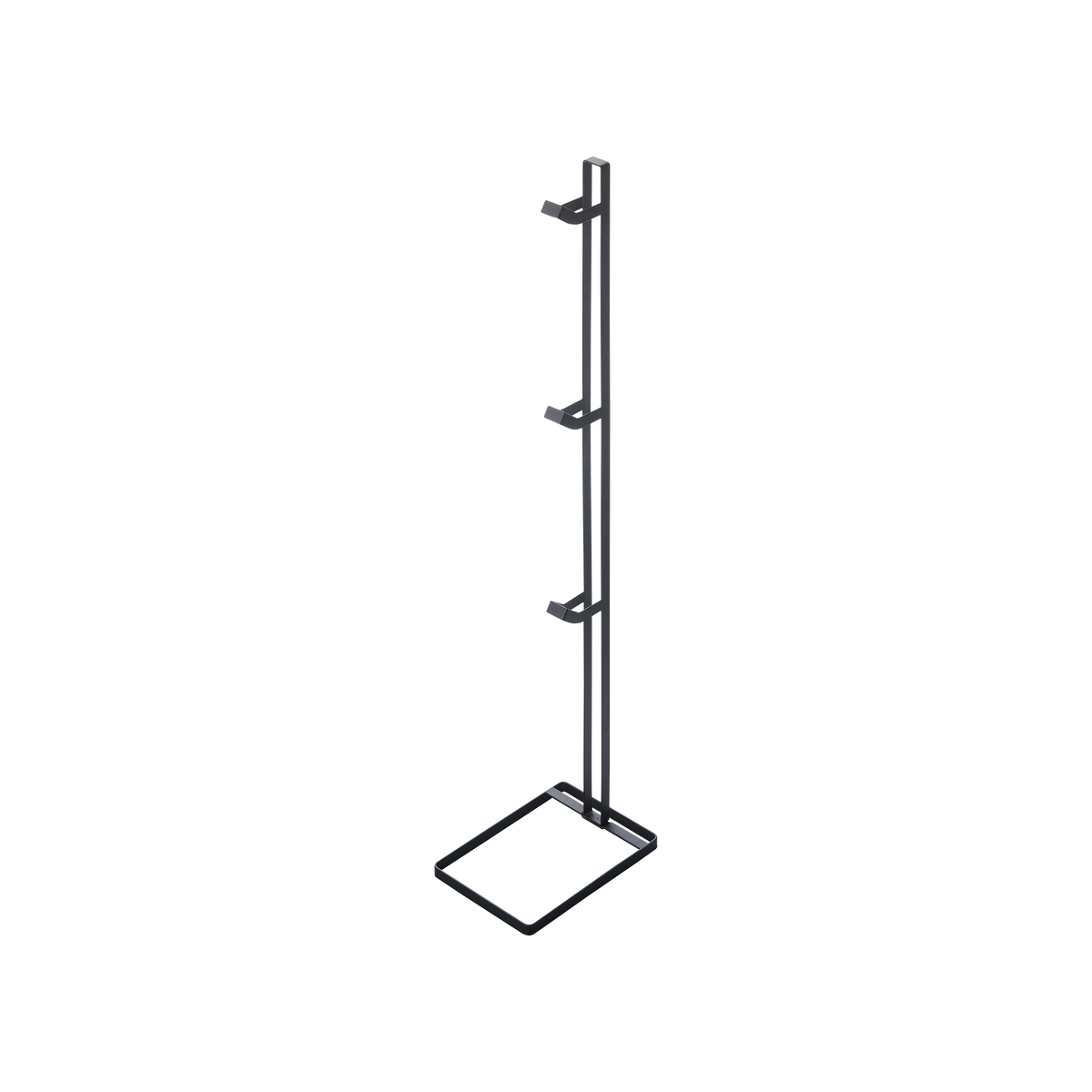 Yamazaki Home Tower Kids' Helmet Stand - Steel, empty black three-hook helmet stand