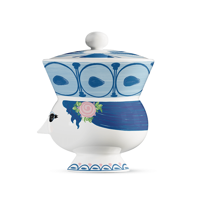 Bjørn Wiinblad Dora Bowl, Blue, Ø: 3.7"