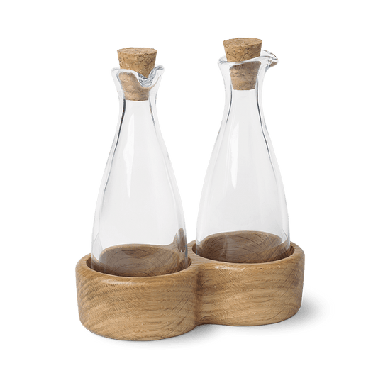 Kay Bojesen Menageri Oil And Vinegar Bottles, Oak, 3.7 Oz