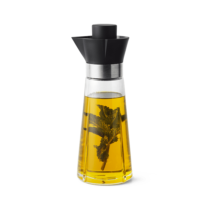 Rosendahl Grand Cru Oil And Vinegar Bottles, Black/Steel, 8.5 Oz