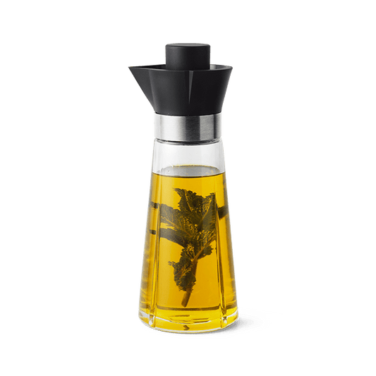 Rosendahl Grand Cru Oil And Vinegar Bottles, Black/Steel, 8.5 Oz