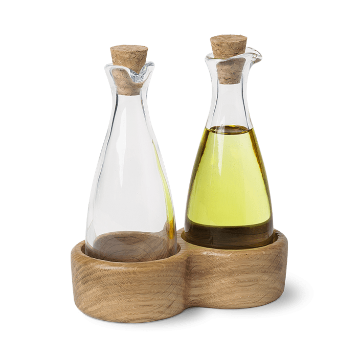 Kay Bojesen Menageri Oil And Vinegar Bottles, Oak, 3.7 Oz