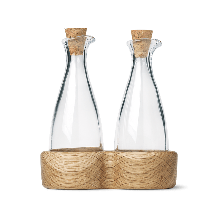 Kay Bojesen Menageri Oil And Vinegar Bottles, Oak, 3.7 Oz