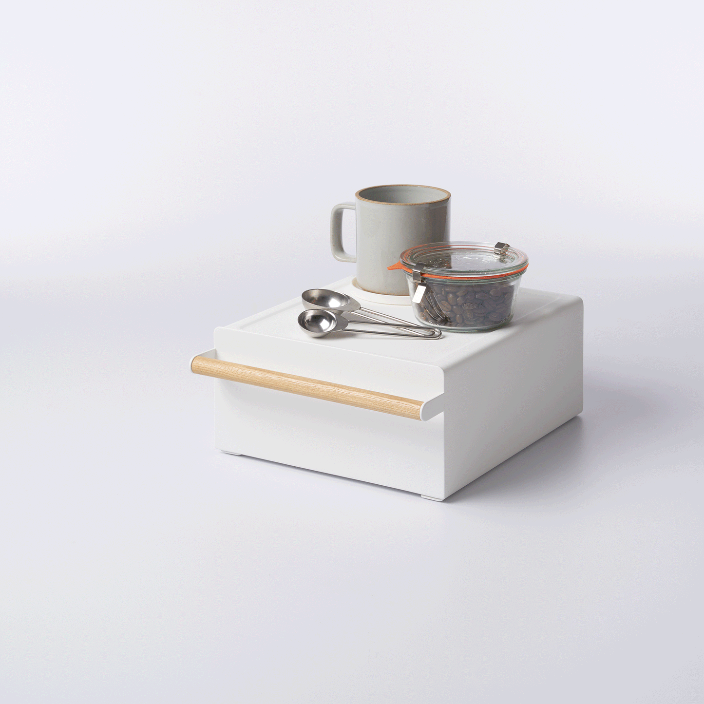 Countertop Rack with Drawer - Steel + Wood