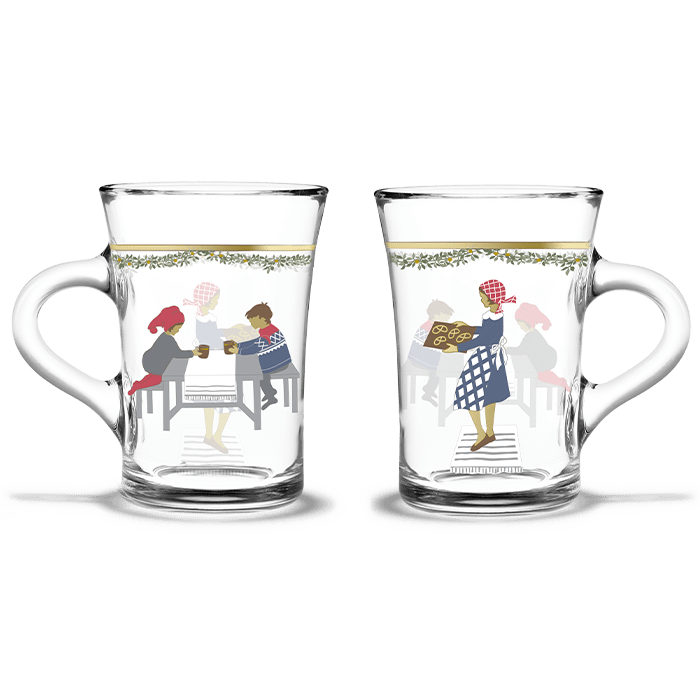 Holmegaard Christmas Hot Drinks Glass, 7.8 Oz, 2 Pcs.