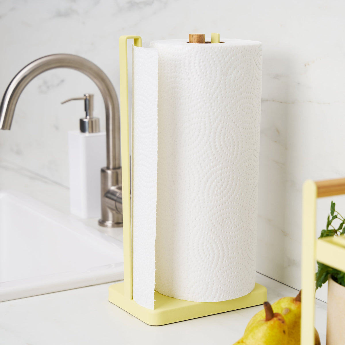Paper Towel Holder - Steel + Wood