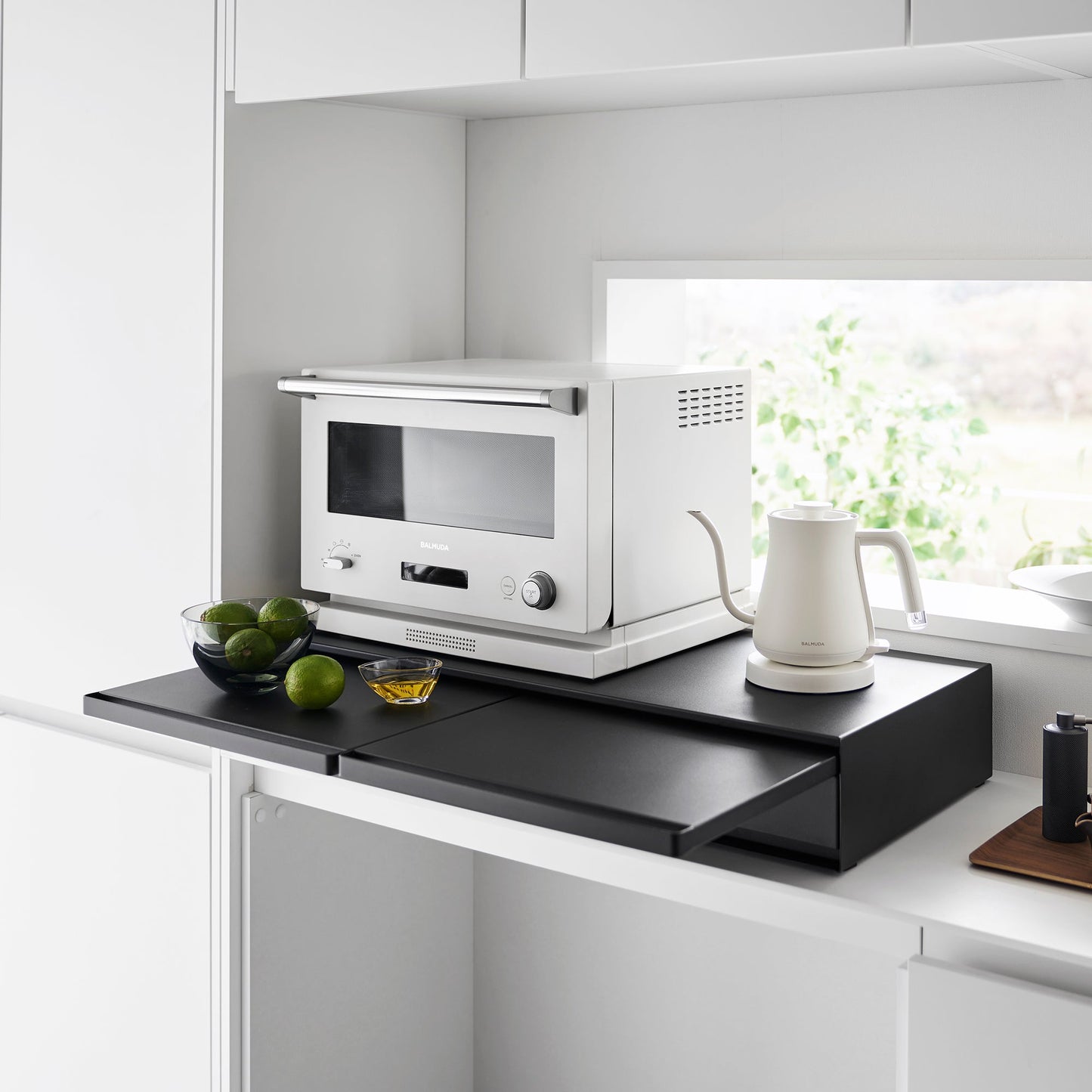 Yamazaki Home Wide Countertop Drawer with Pull-Out Shelf