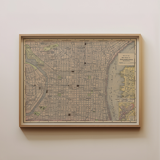 Sandgrain Studio Philadelphia Vintage Map Art Print