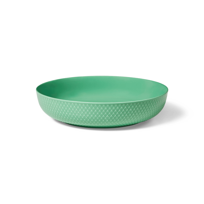 Lyngby Porcelæn Rhombe Color Serving Bowl, Green, Ø: 11.3"