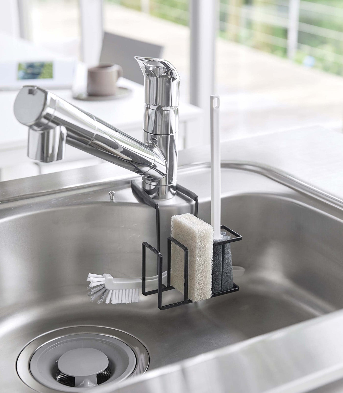 Yamazaki Home Faucet-Hanging Sponge and Brush Holder