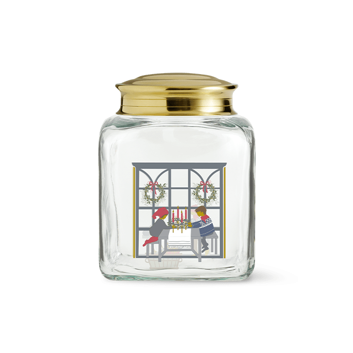 Holmegaard Christmas Biscuit Jar, H: 6.3"