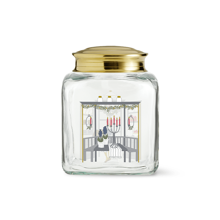 Holmegaard Christmas Biscuit Jar, H: 6.3"