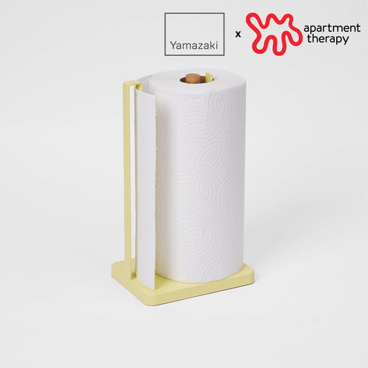 Yamazaki Home Paper Towel Holder - Yellow Pear Steel and Wood