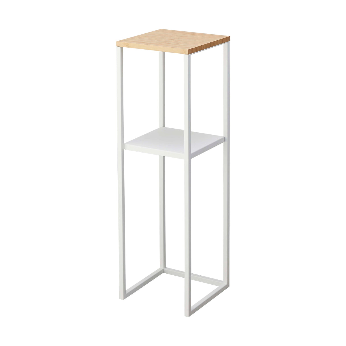 Two-Tier Display & Storage Shelf (31.5" H)  - Steel + Wood