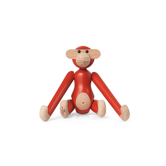 Kay Bojesen Vintage Monkey, Mini, Red, H: 3.7"