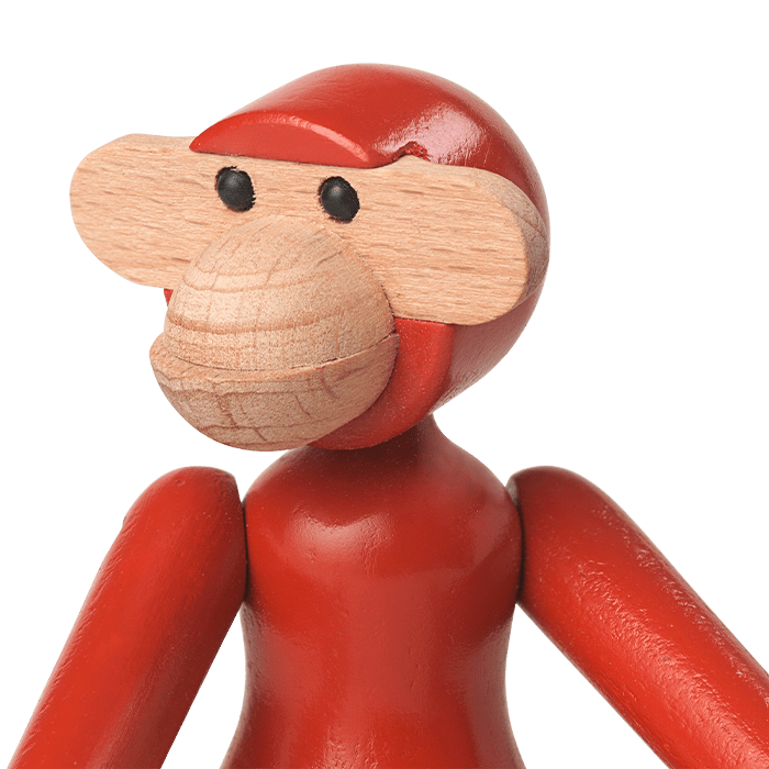 Kay Bojesen Vintage Monkey, Mini, Red, H: 3.7"