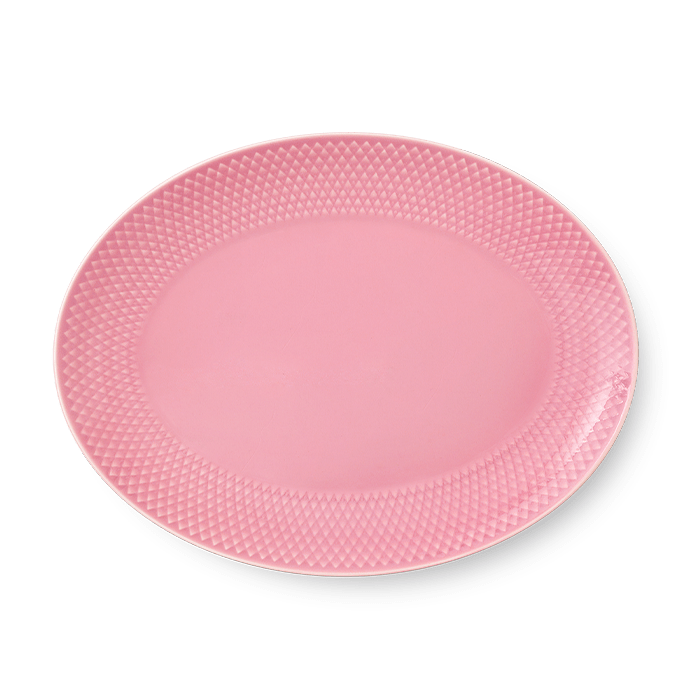 Lyngby Porcelæn Rhombe Color Oval Serving Dish, W: 11.2"