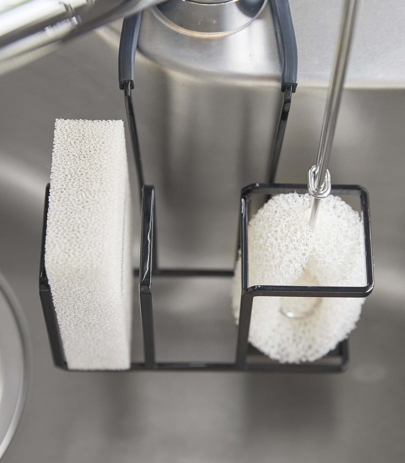 Yamazaki Home Faucet-Hanging Sponge and Brush Holder