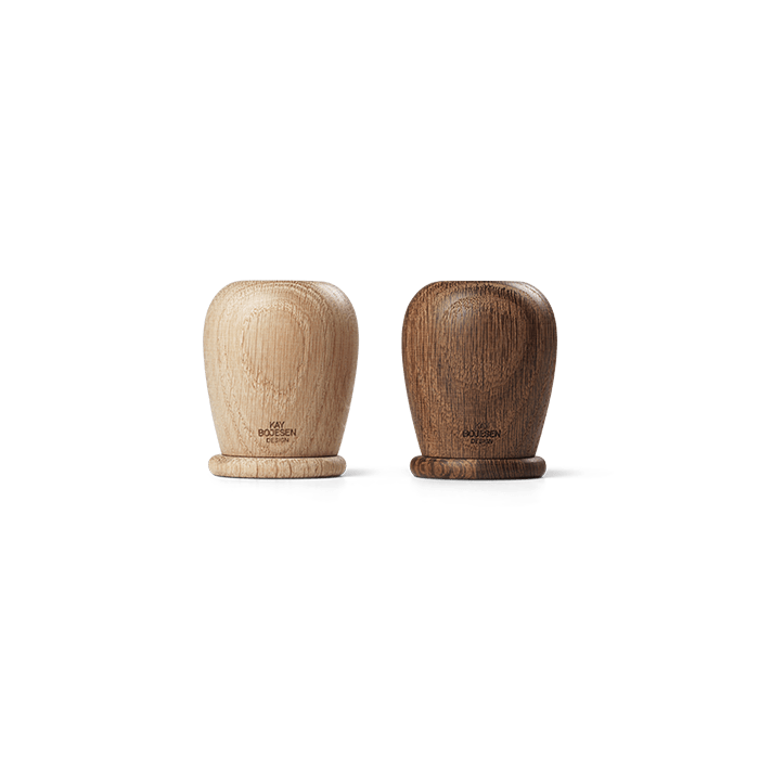 Kay Bojesen Menageri Salt and Pepper Set, Oak/Smoked Oak, H: 2.4", 2 Pcs.
