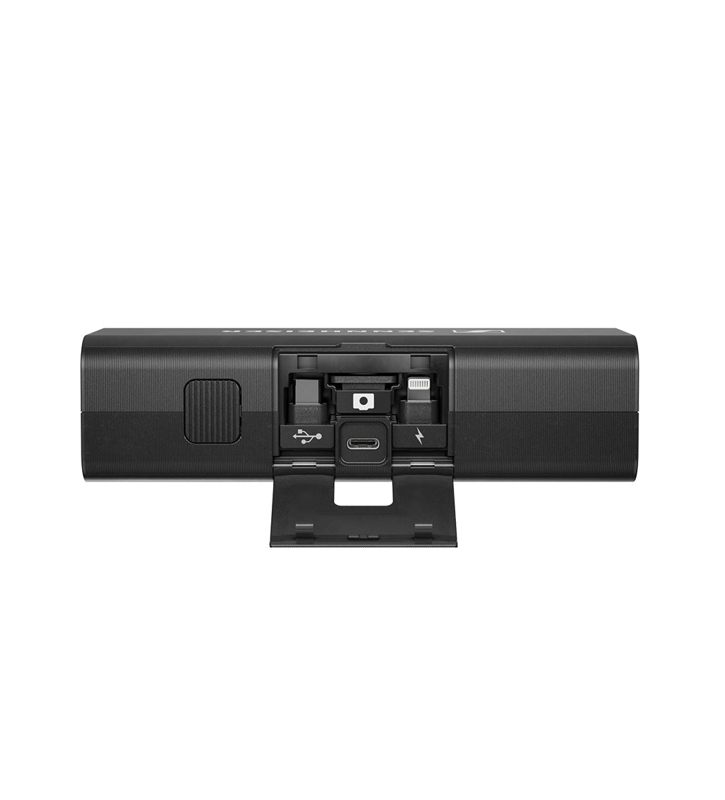 Sennheiser Profile Wireless charging bar with its adapter storage compartment open