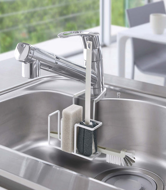 Yamazaki Home Faucet-Hanging Sponge and Brush Holder