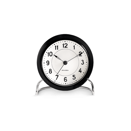 Arne Jacobsen Station Table Clock, White/Black